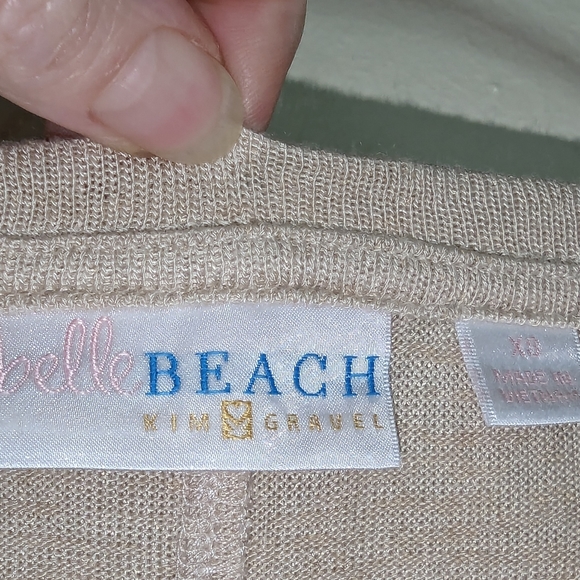 Belle Beach by Kim Gravel Breezy Knit Drawstring Long Sleeve Top Oversized XS - Picture 3 of 5